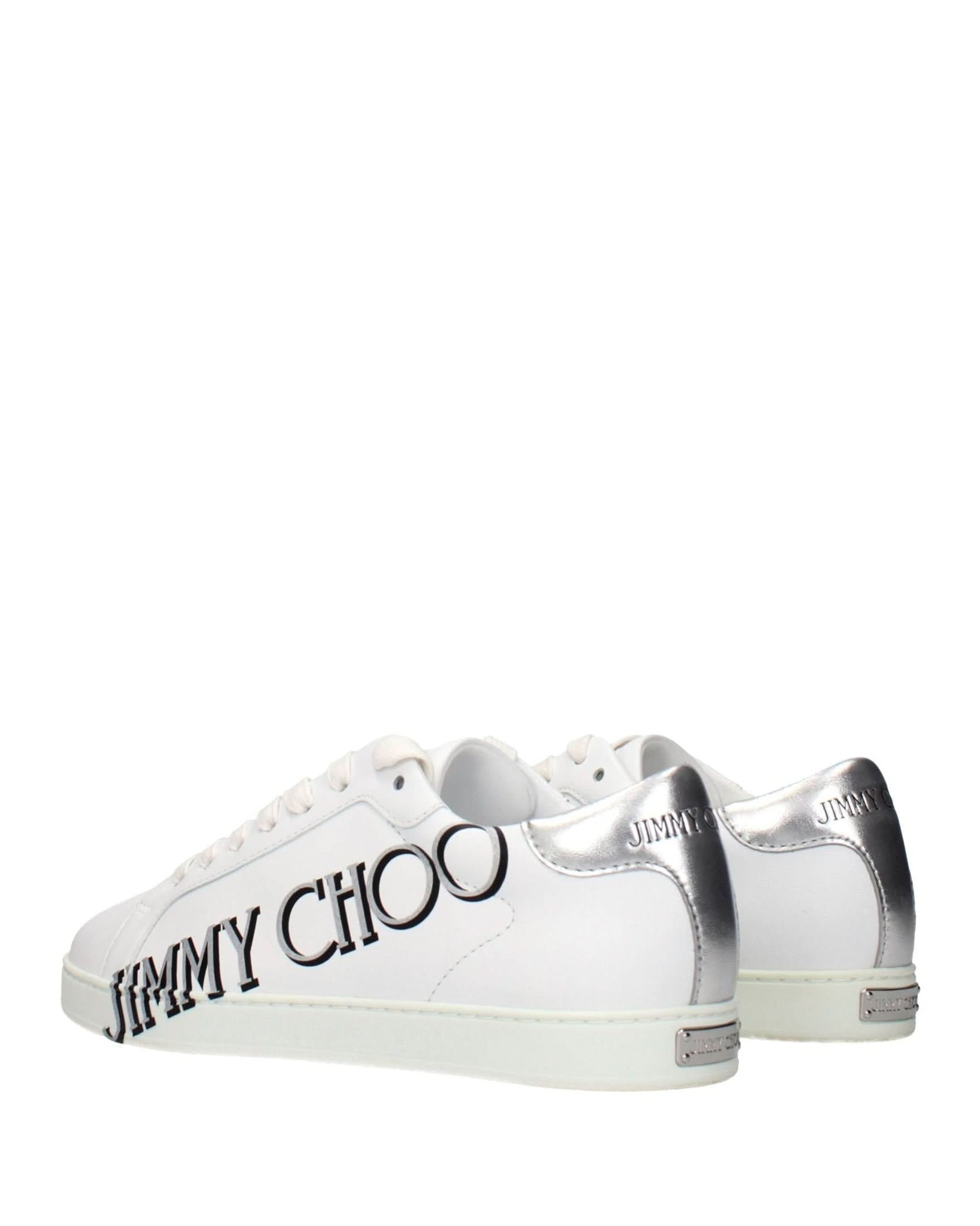 Jimmy Choo White Leather Low Top Sneakers Glam Steals