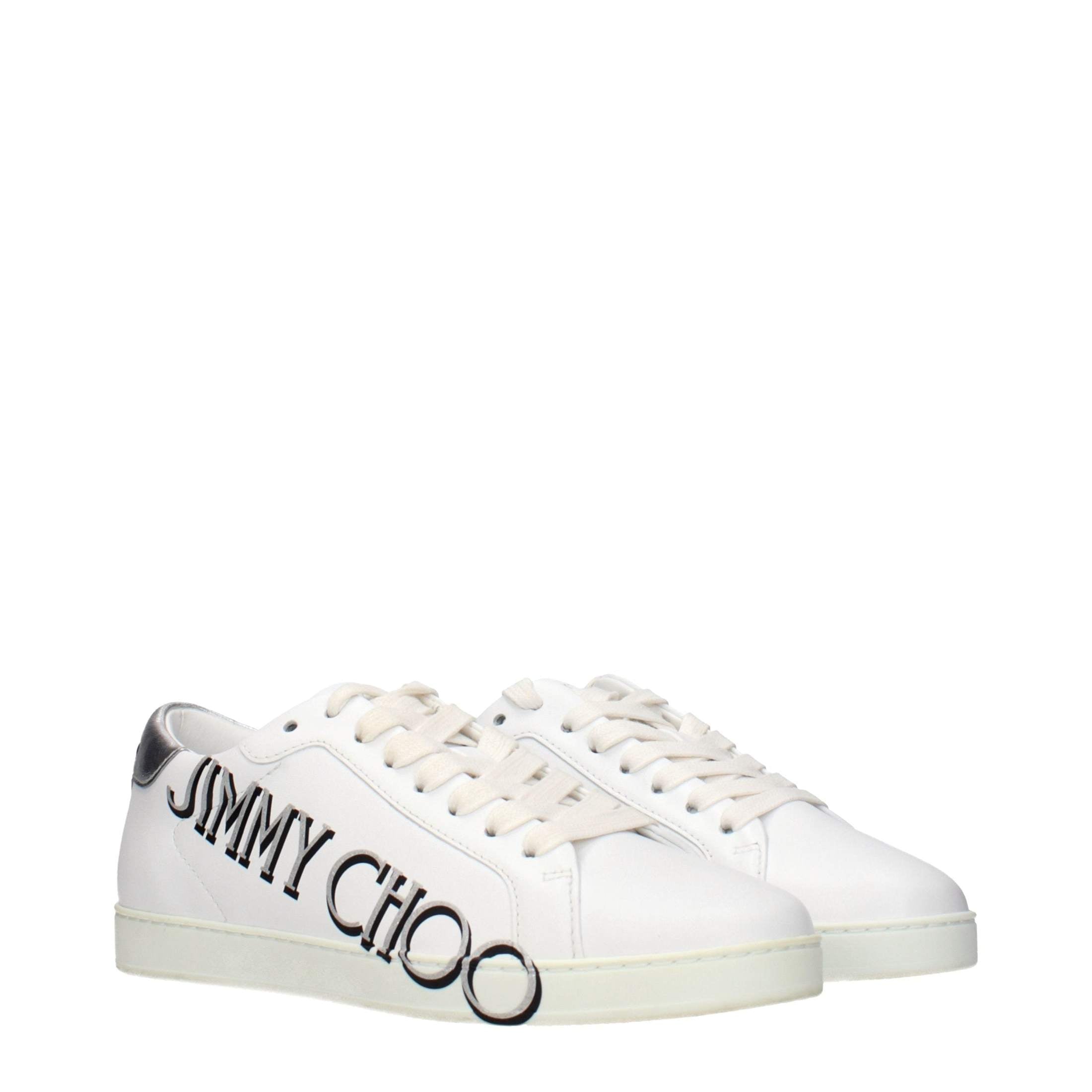 Jimmy Choo White Leather Low Top Sneakers Glam Steals