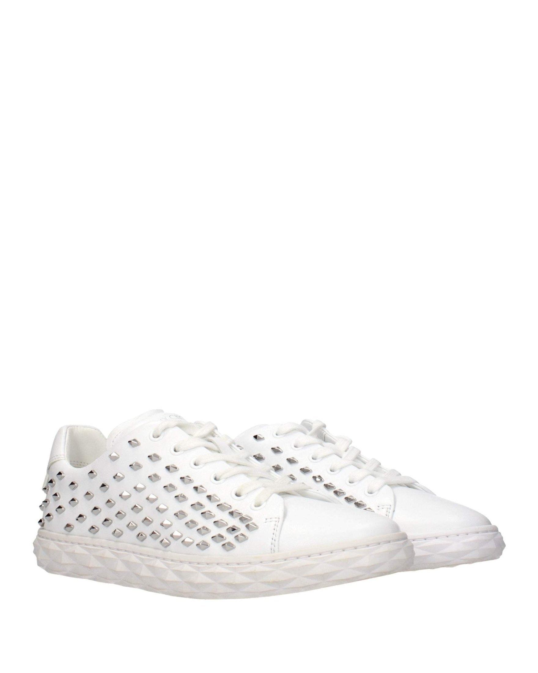 Jimmy Choo White Leather Sneakers Glam Steals