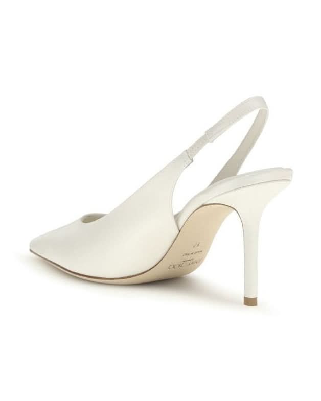 Jimmy Choo White Silk High Heel Pumps