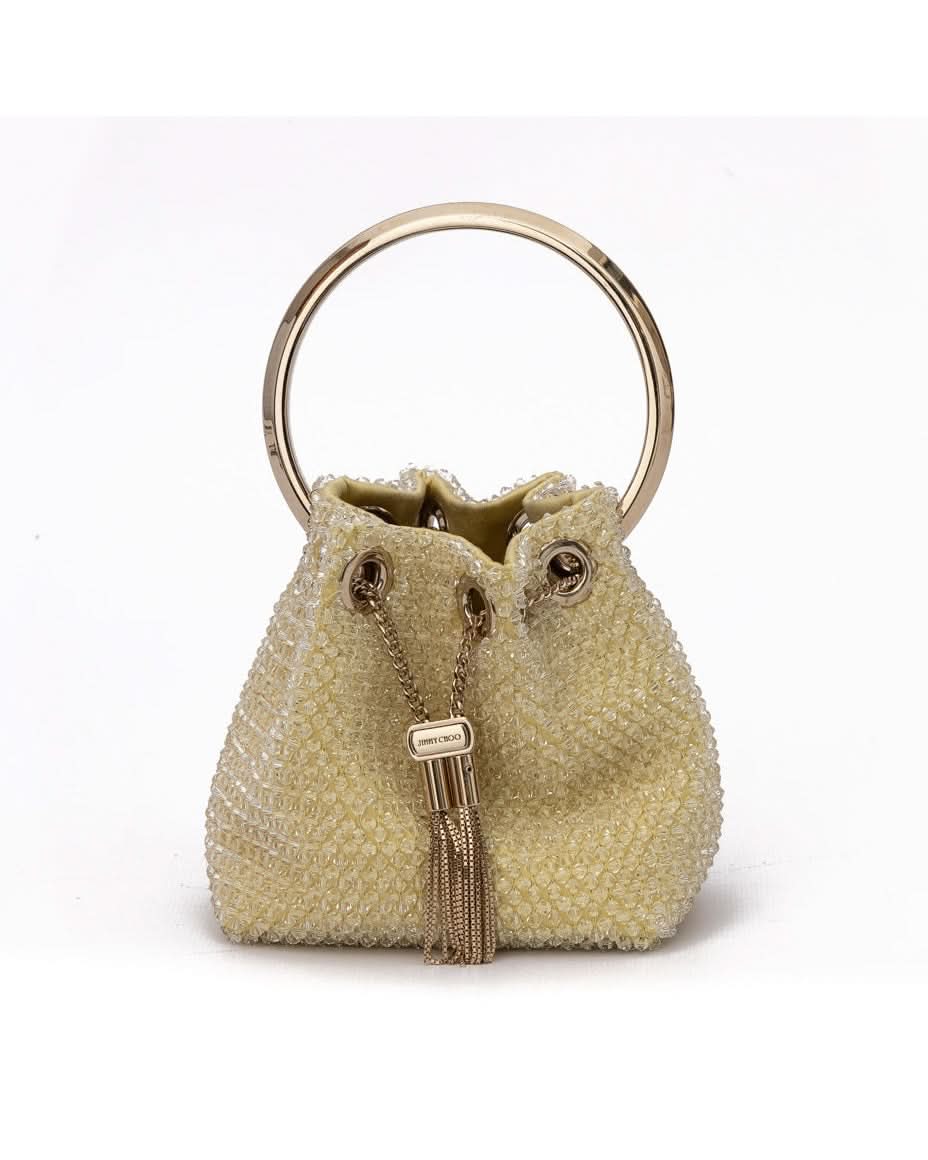 Jimmy Choo Yellow Bon Micro Crystals Bucket Bag Glam Steals