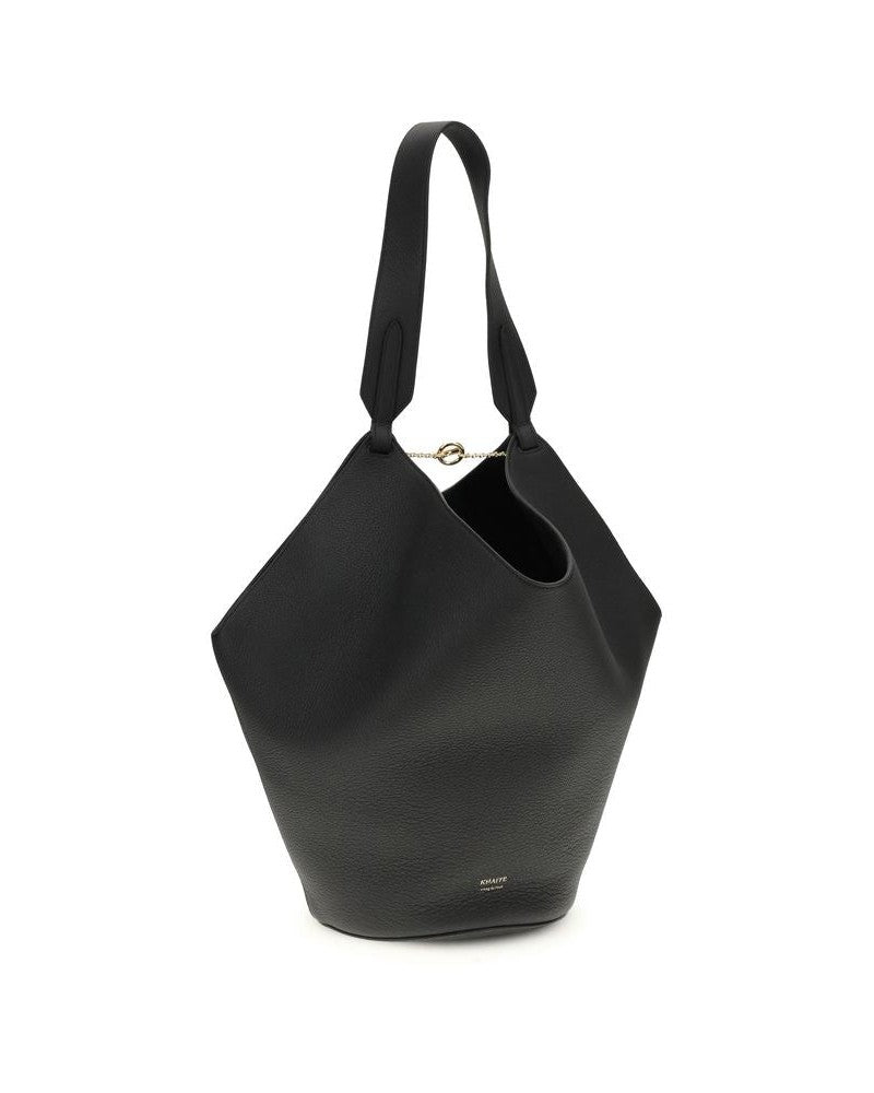 Khaite Black Calf Leather Bos Taurus Shoulder Bag Glam Steals