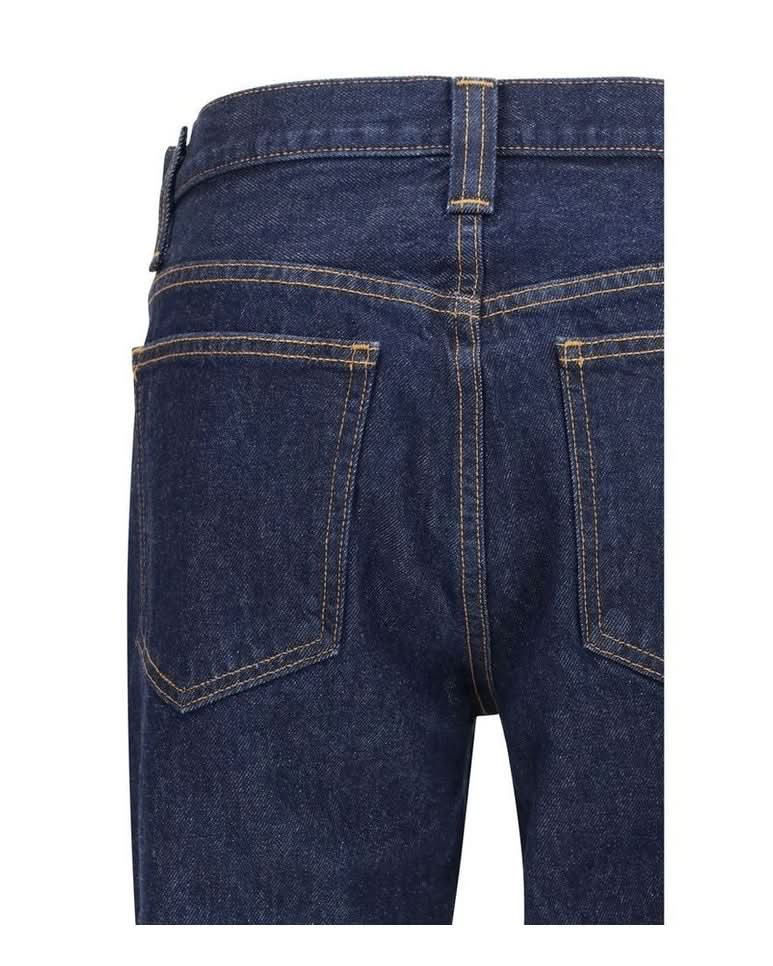 Khaite Blue Cotton Straight Leg Jeans