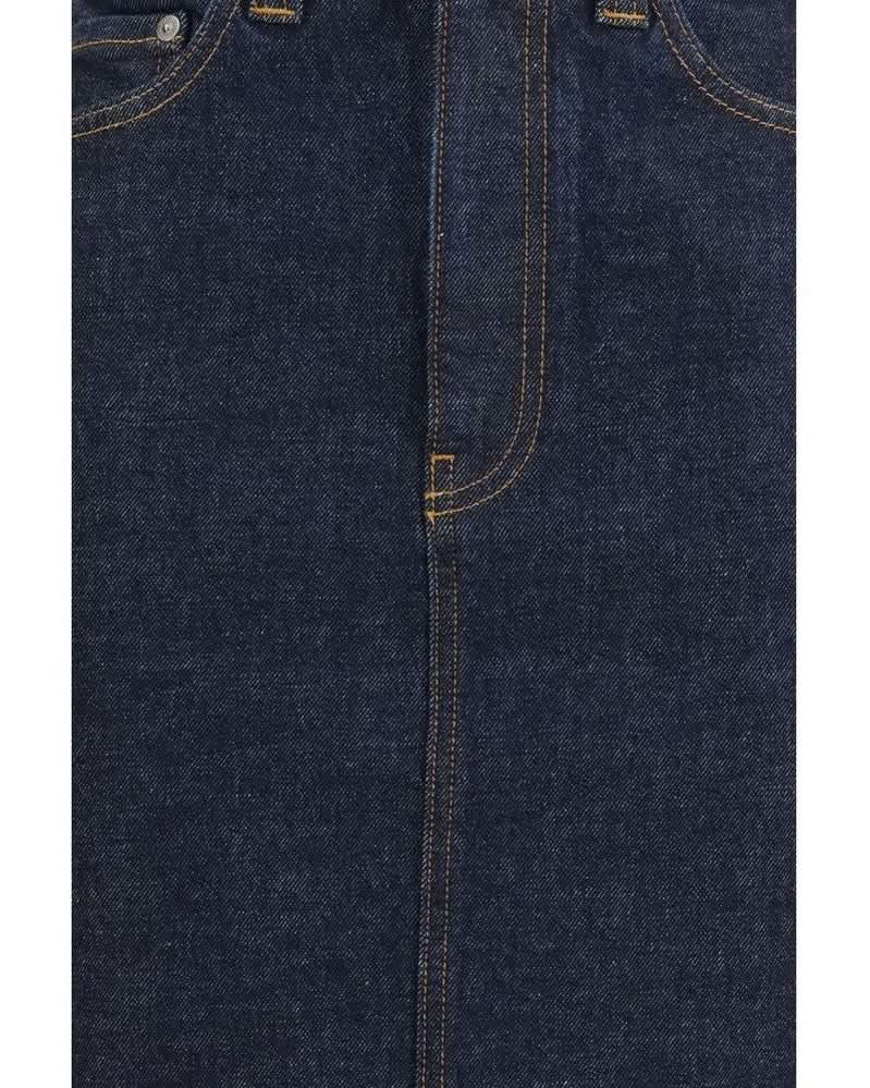 Khaite Blue Denim Skirt Glam Steals