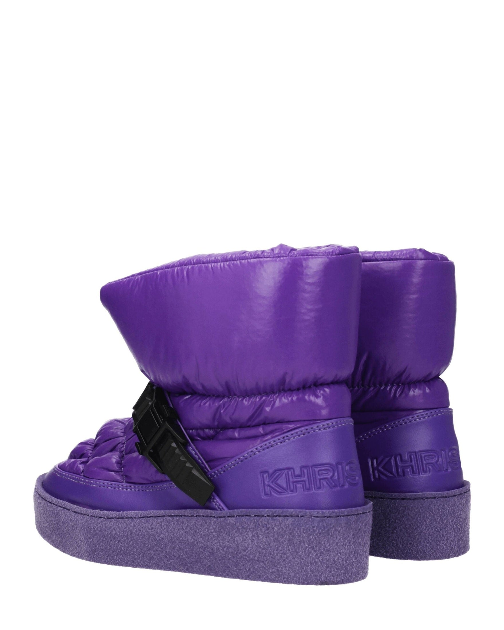 Khrisjoy Purple Polyester Ankle Boots Glam Steals