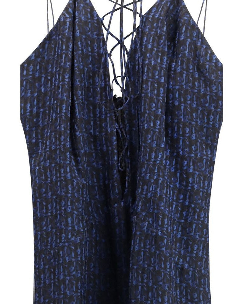 Kristina Ti Blue Silk Casual Dress Glam Steals