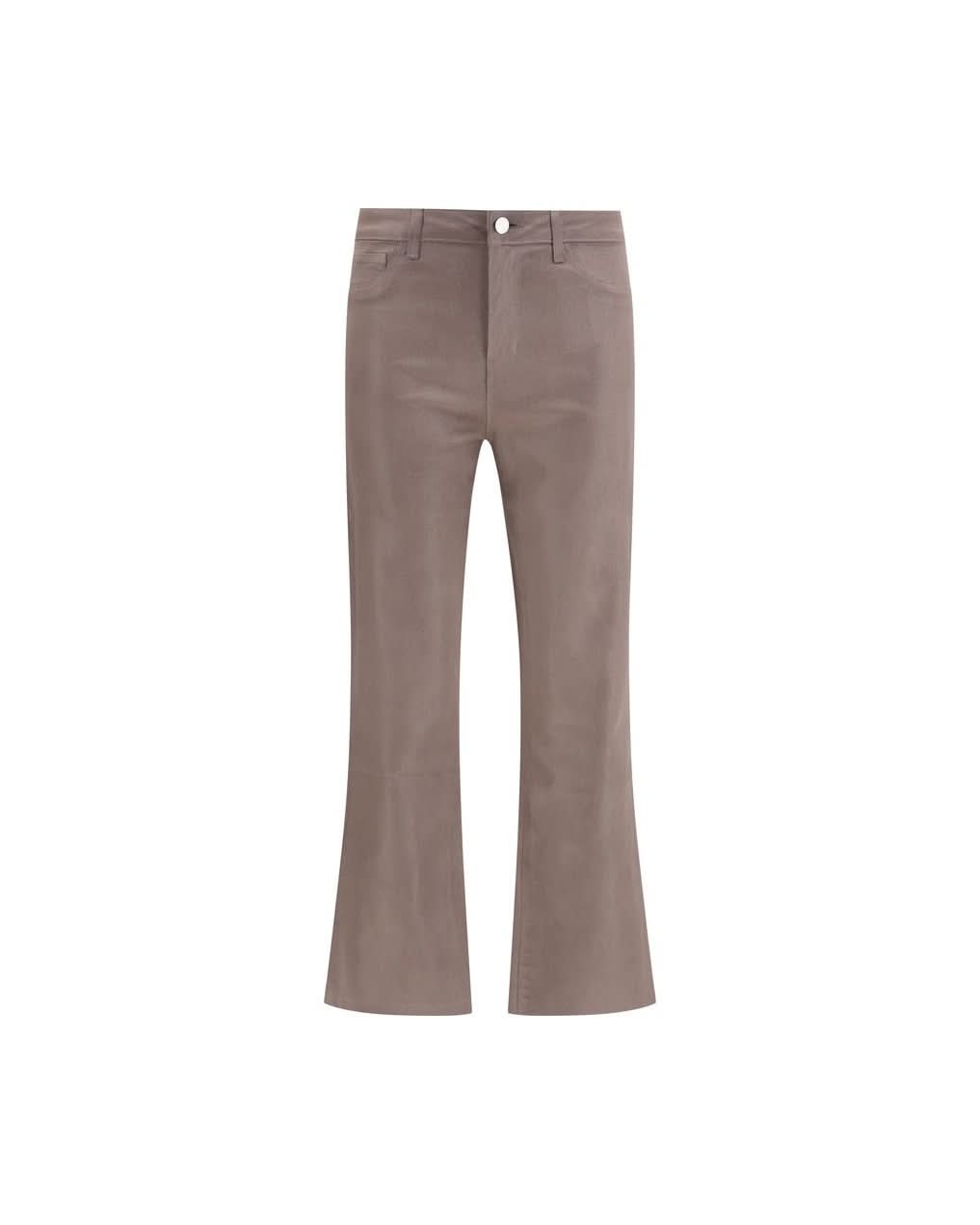 L'Agence Beige Cotton Pant Trousers