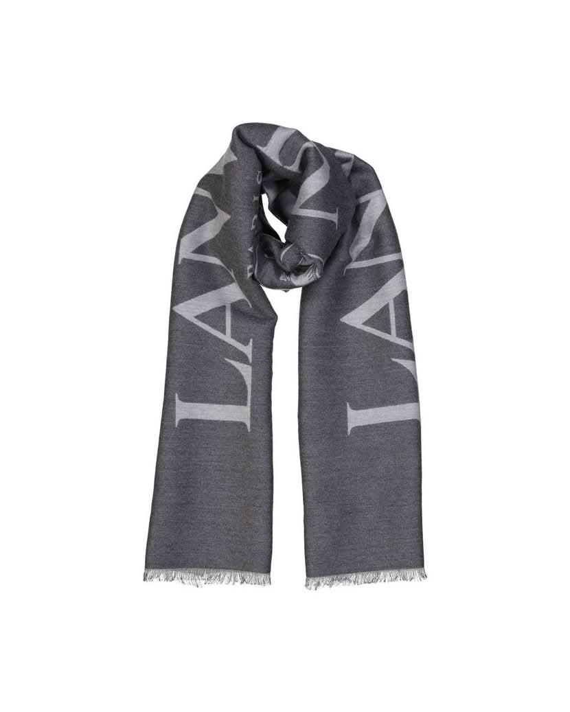 Lanvin Gray Silk Scarf Scarves & Shawls