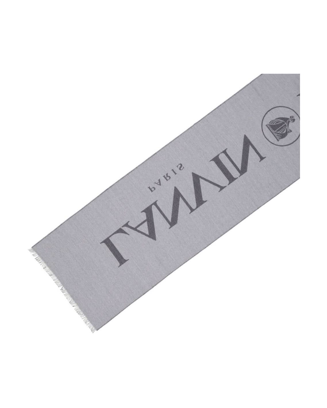 Lanvin Gray Silk Scarf Scarves & Shawls