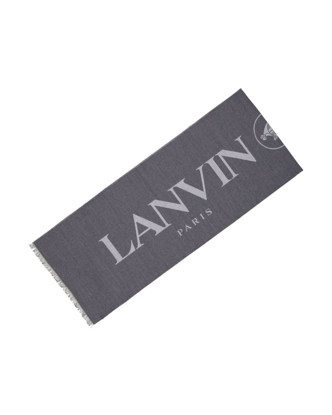 Lanvin Gray Silk Scarf Scarves & Shawls