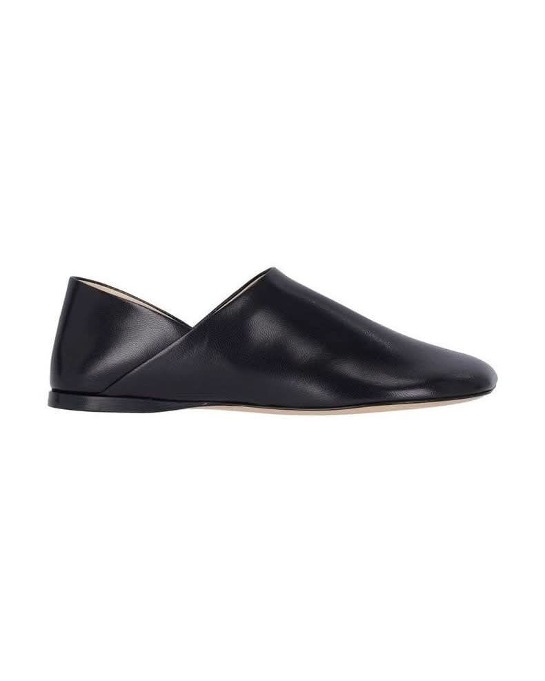Loewe Black Lamb Leather Slip On Loafers