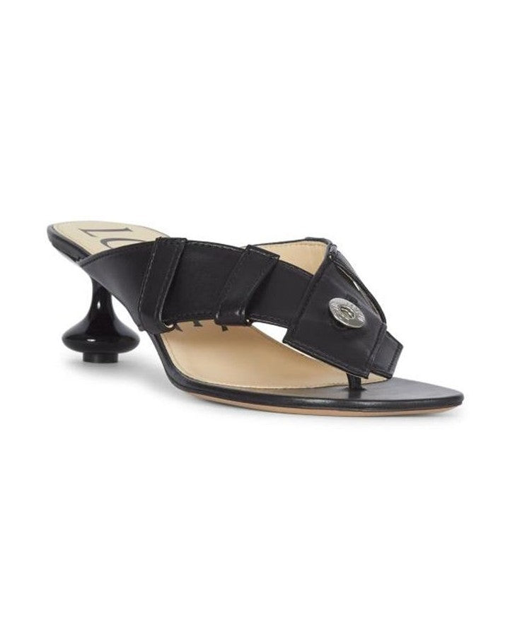 Loewe Black Leather Lamb Flat Sandals Glam Steals