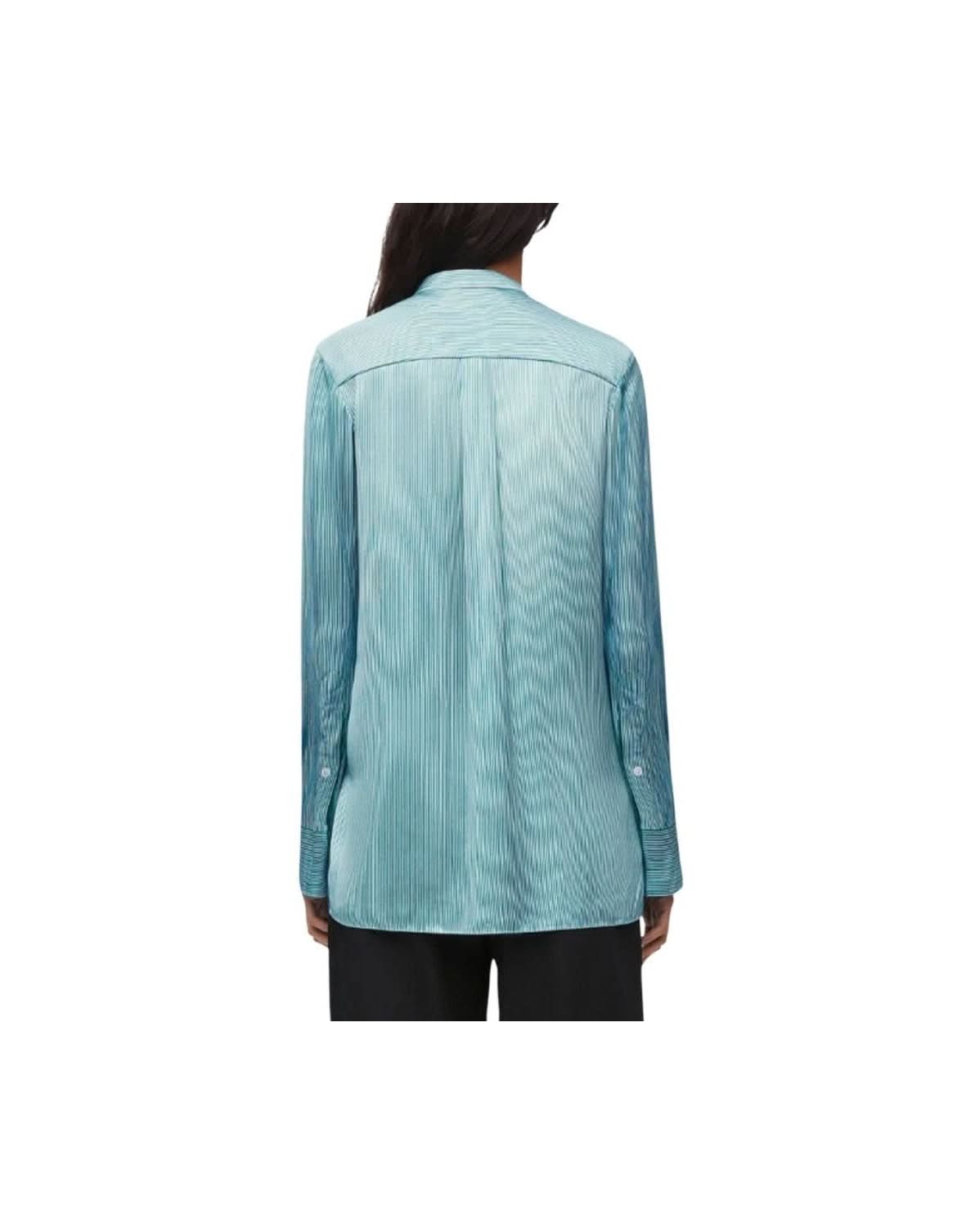 Loewe Blue Silk Pattern Shirt