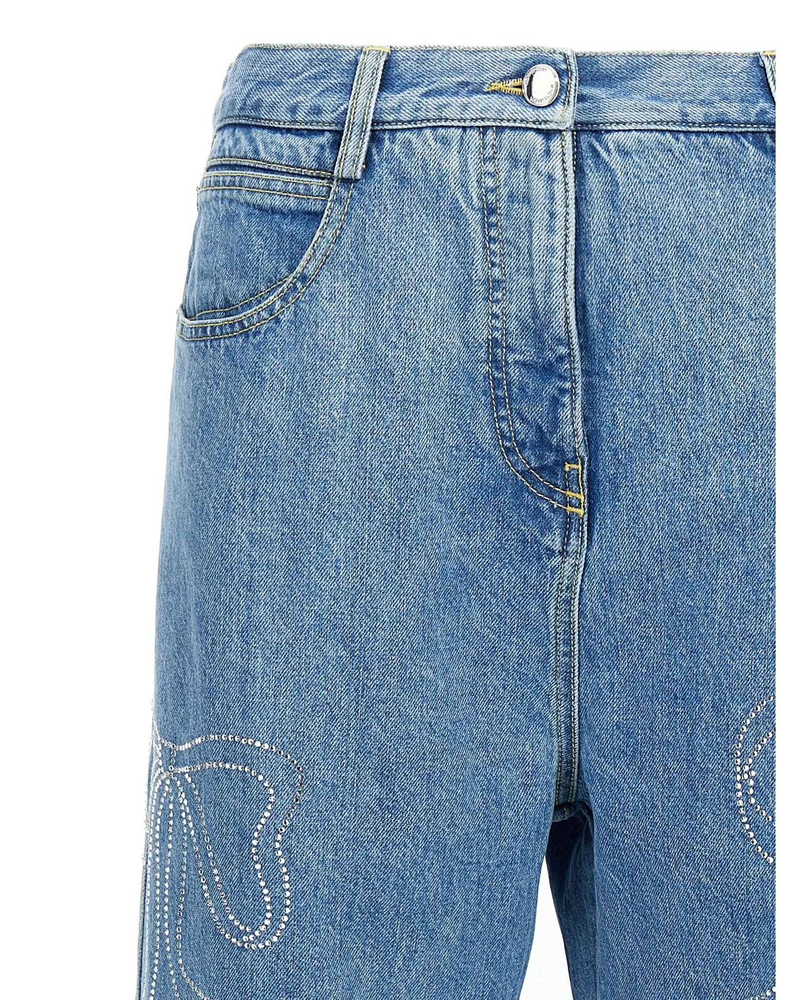 Mach & Mach Crystal Ribbon Hot Fix Jeans Glam Steals