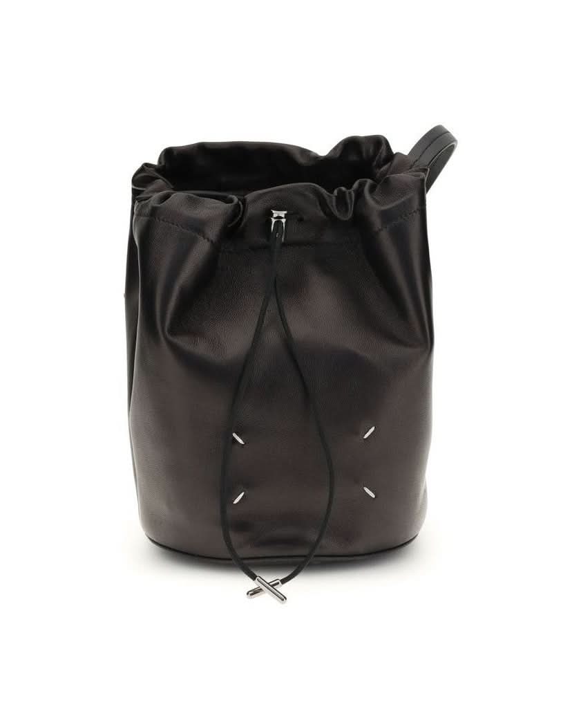 Maison Margiela Black Calf Leather Bos Taurus Shoulder Bag Glam Steals