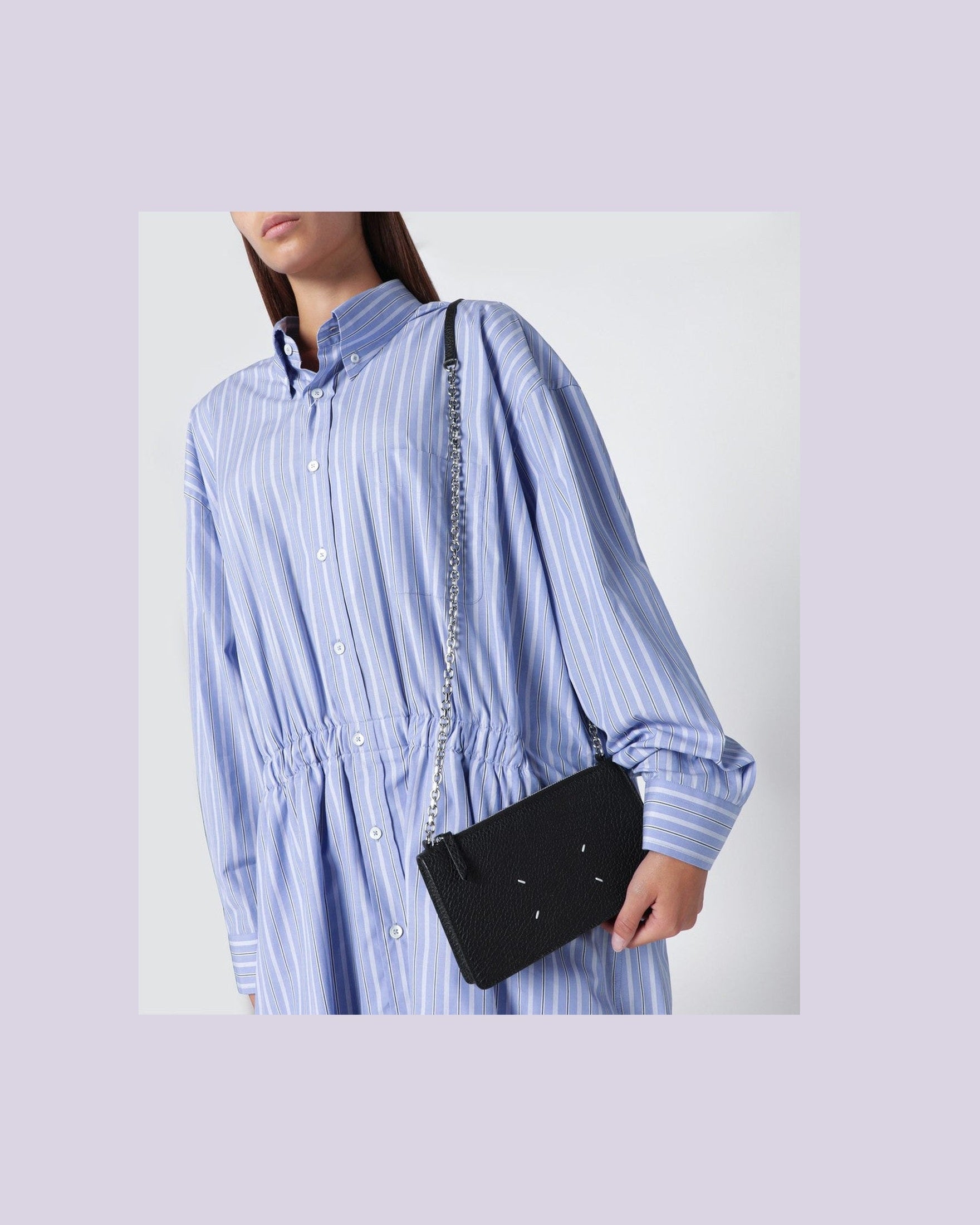 Maison Margiela Black card holder with shoulder strap Glam Steals