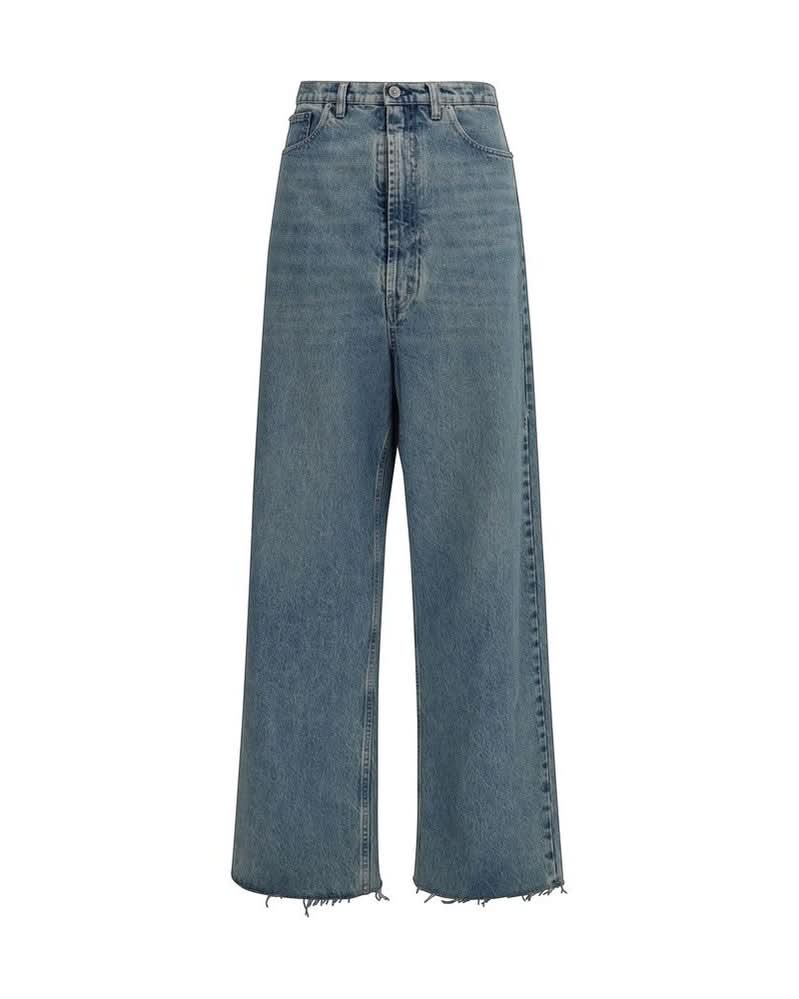 Maison Margiela Blue Cotton High Waisted Jeans Glam Steals