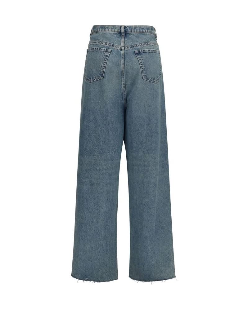 Maison Margiela Blue Cotton High Waisted Jeans Glam Steals