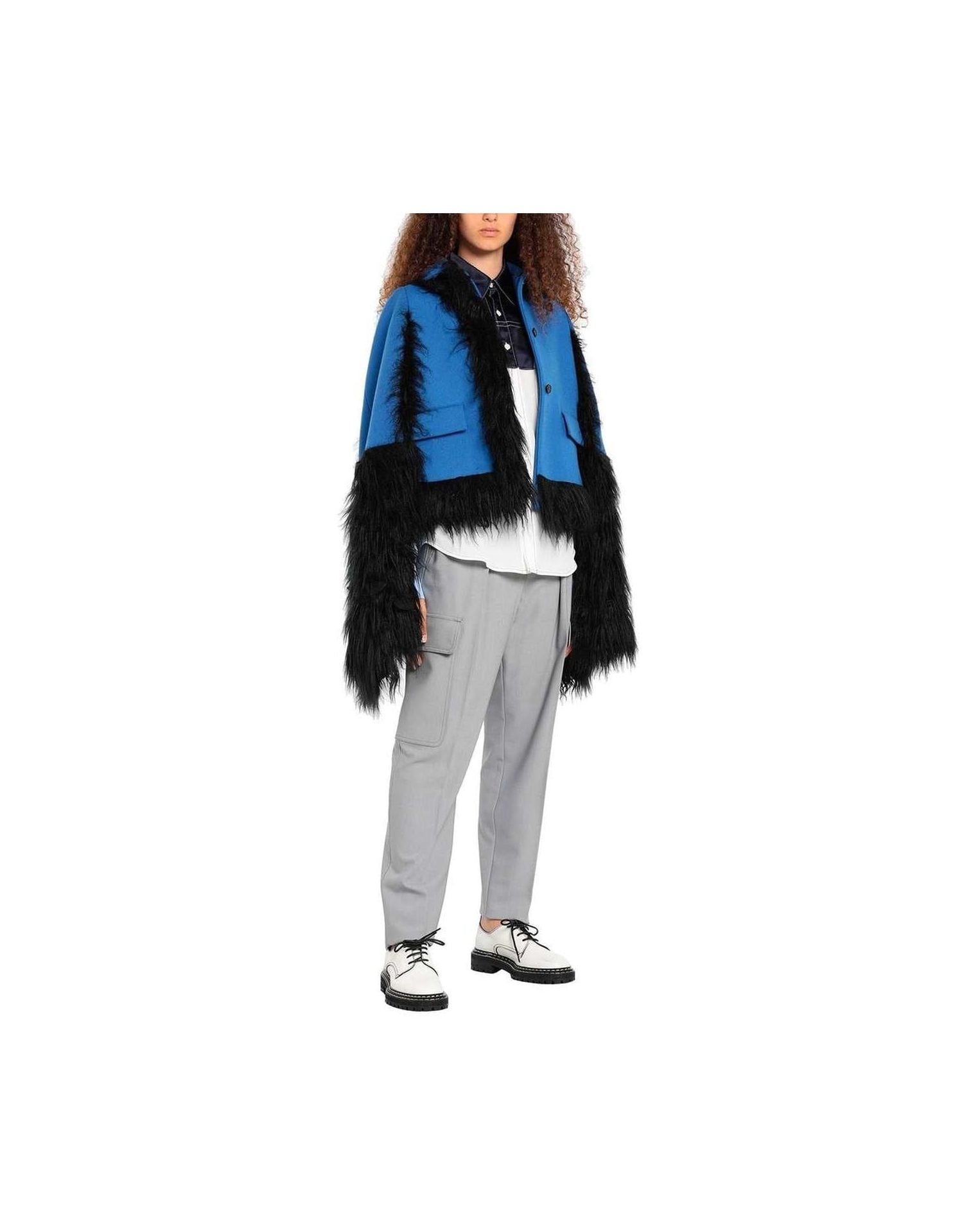 Maison Margiela Faux Fur Trimmed Cape Jacket Glam Steals