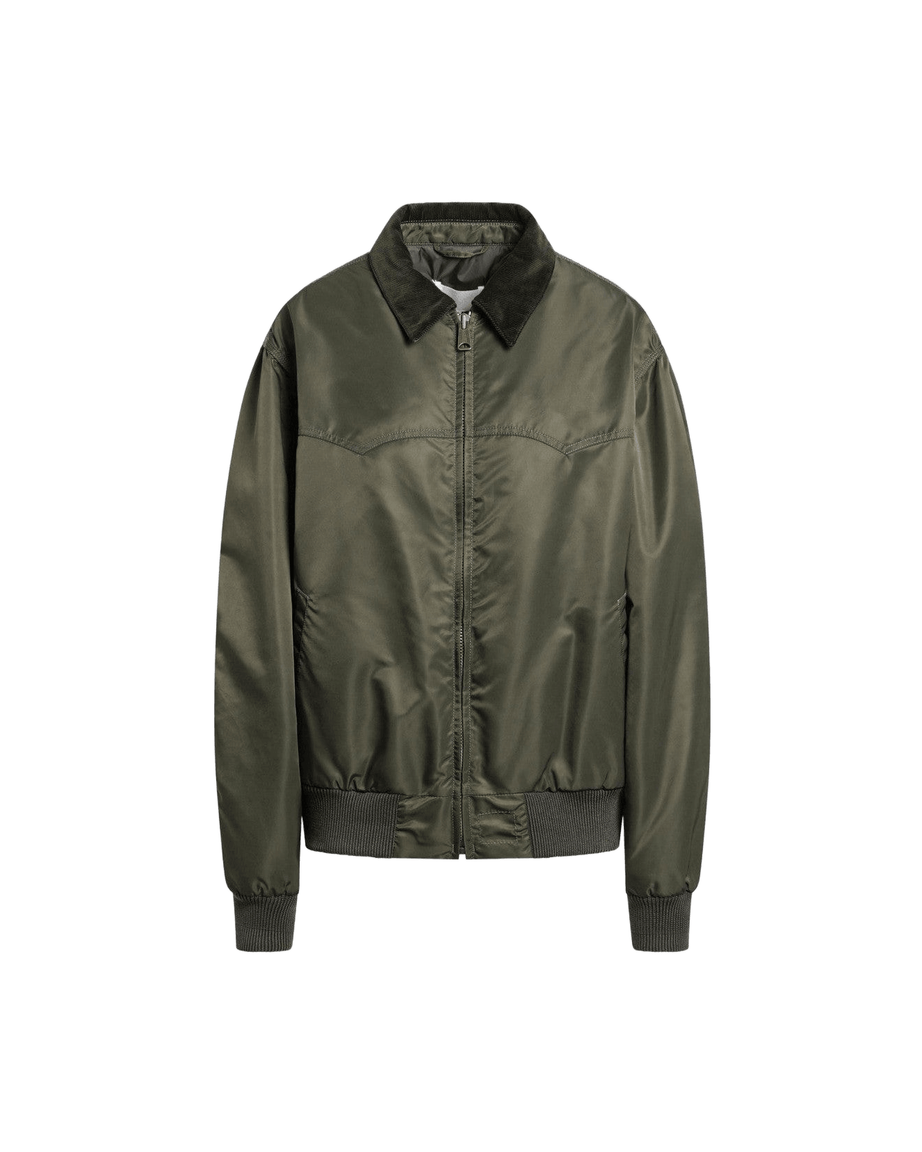 Maison Margiela Green Nylon Khaki Padded Bomber Jacket Glam Steals