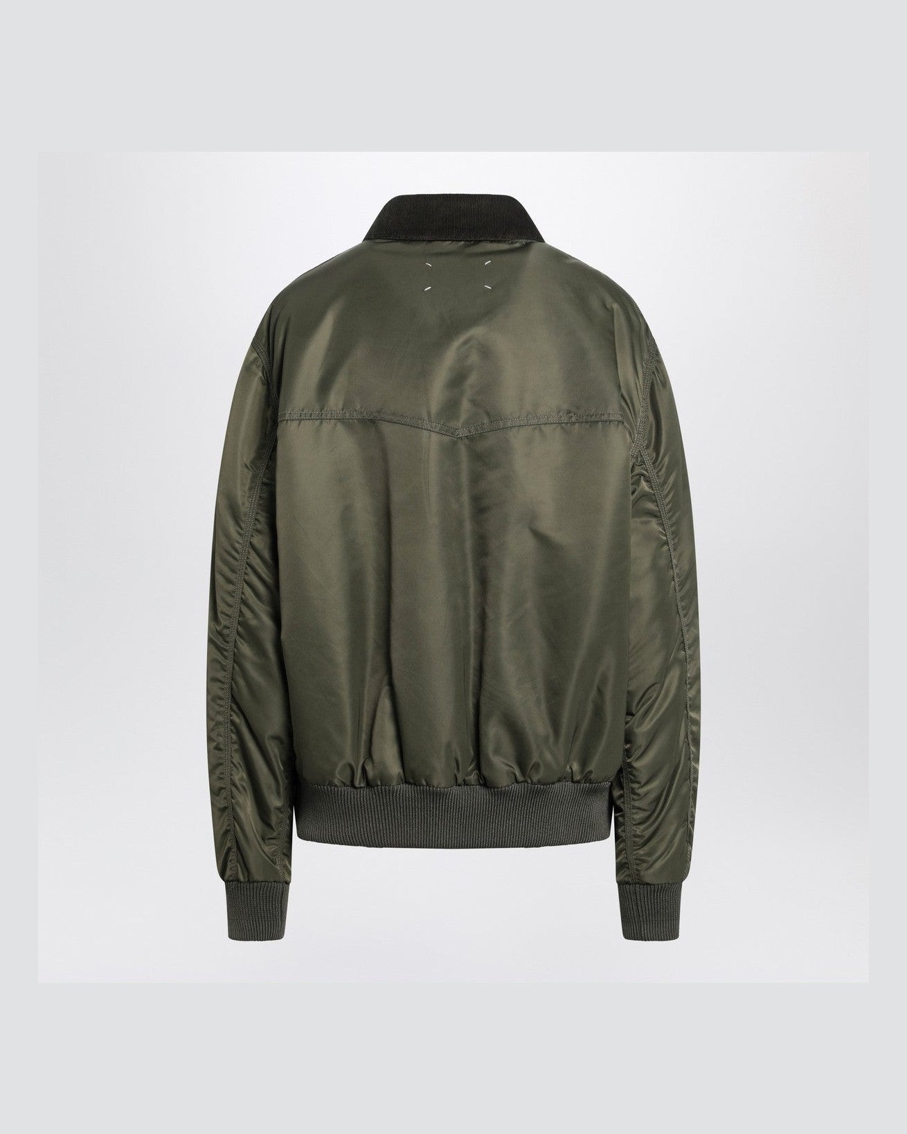 Maison Margiela Green Nylon Khaki Padded Bomber Jacket Glam Steals
