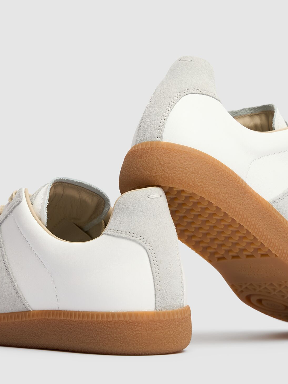 Maison Margiela Leather Low Replica And Suede Sneakers Glam Steals