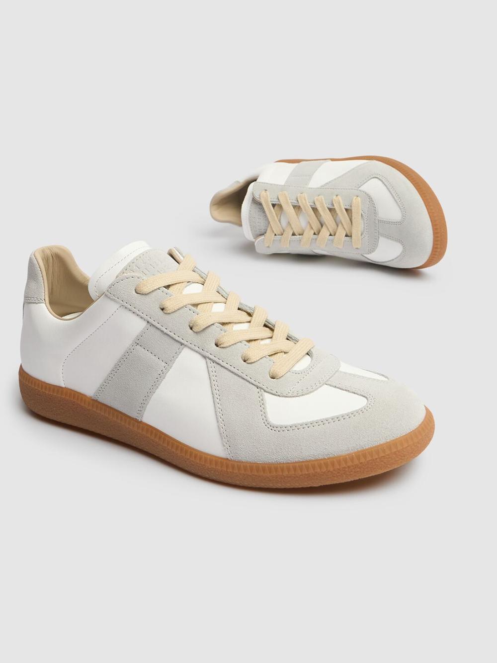 Maison Margiela Leather Low Replica And Suede Sneakers Glam Steals