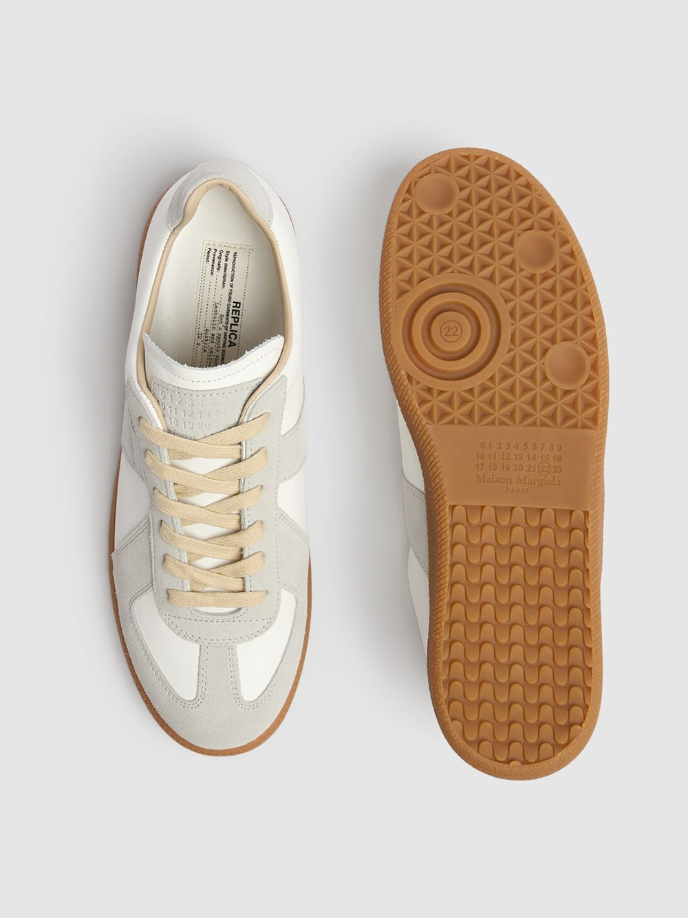 Maison Margiela Leather Low Replica And Suede Sneakers Glam Steals