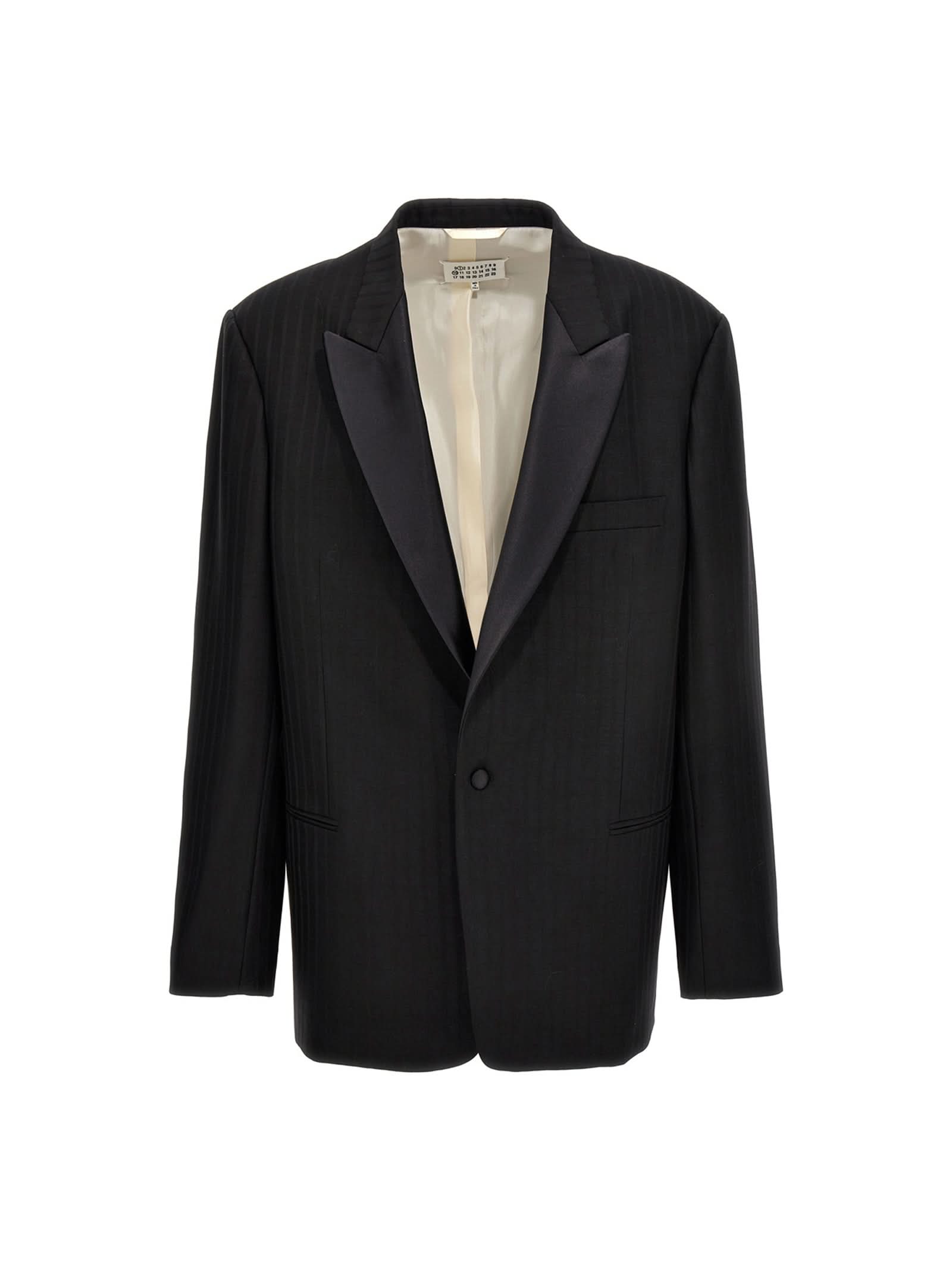 Maison Margiela Striped Single Breast Blazer Jacket Glam Steals