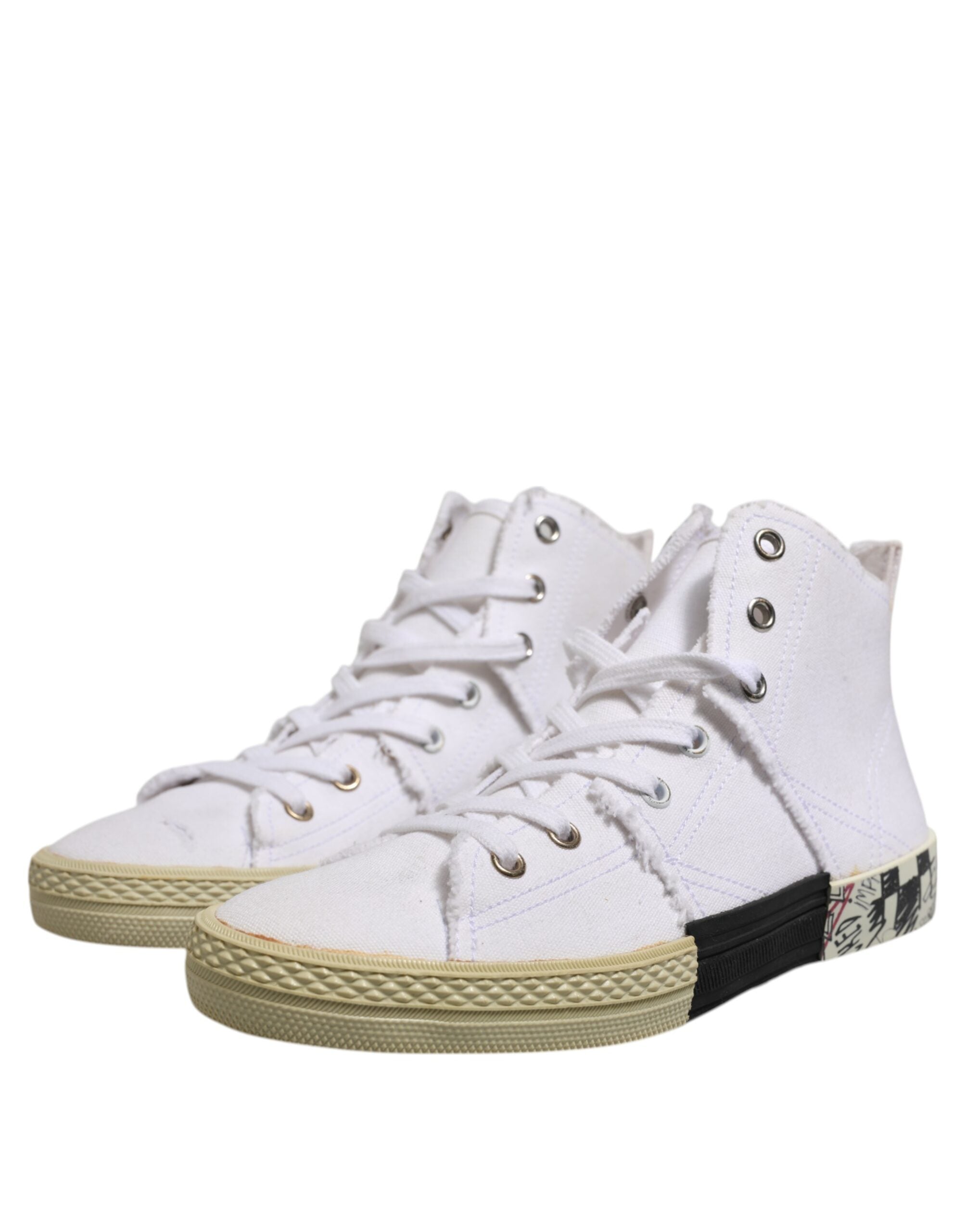 Maison Margiela White Lace Up Mid Top Women Sneakers Shoes Glam Steals