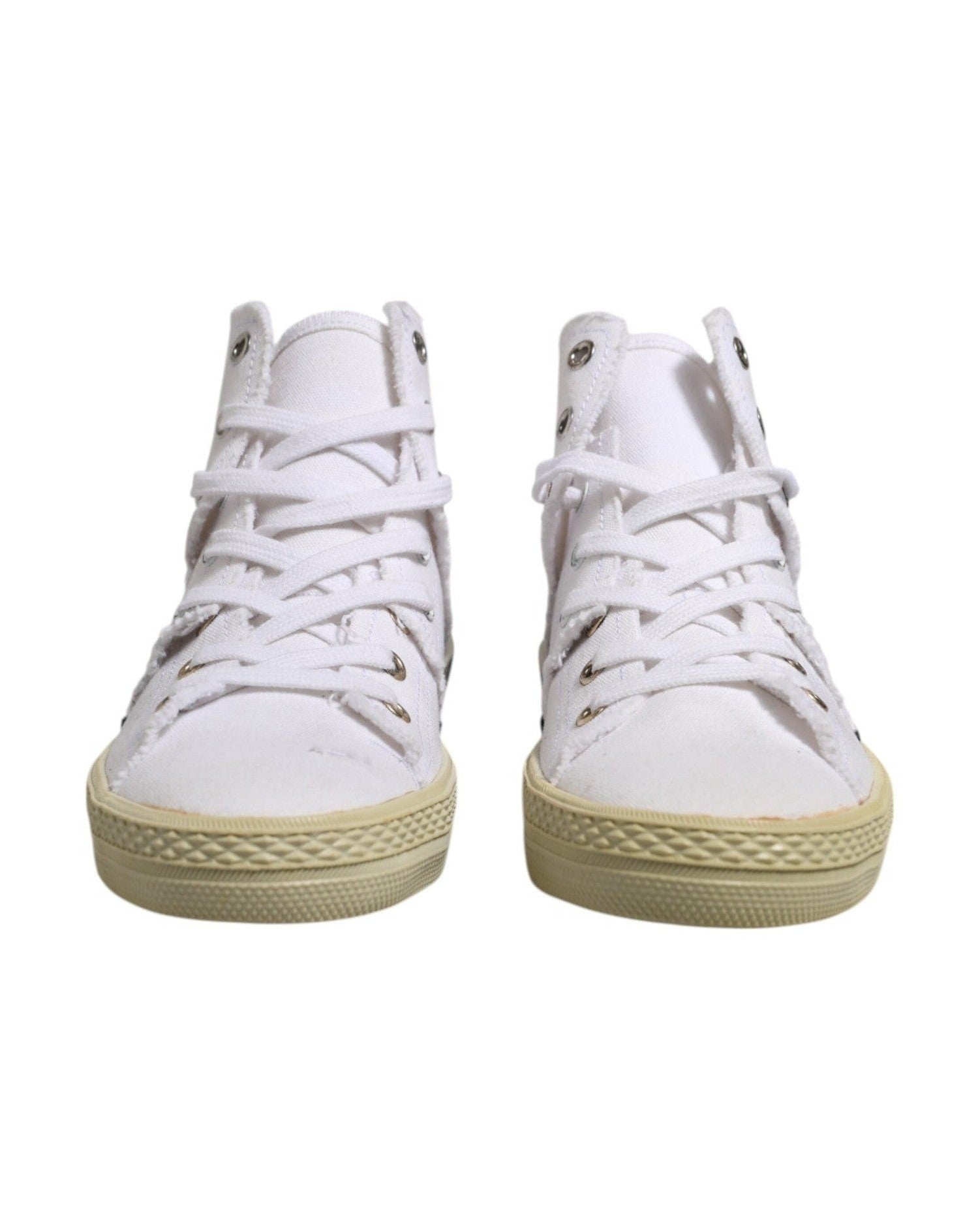 Maison Margiela White Lace Up Mid Top Women Sneakers Shoes Glam Steals