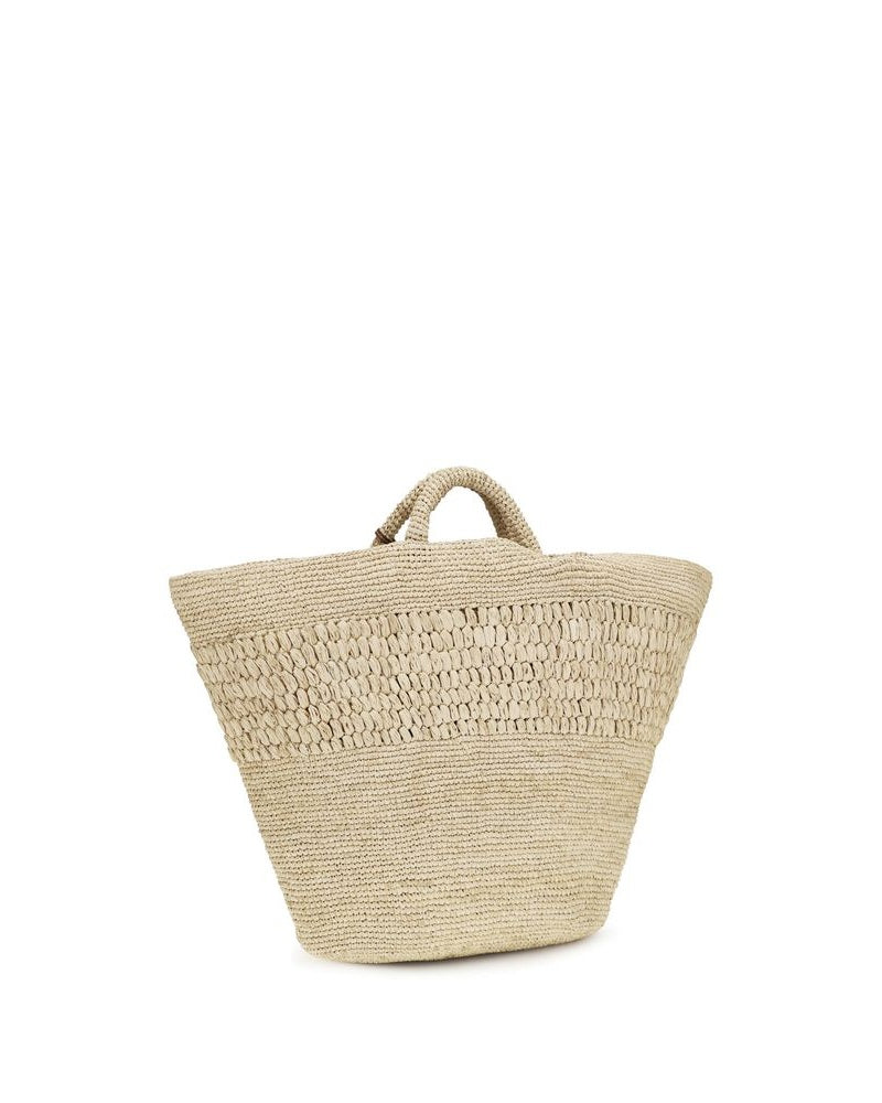 Manebi Beige Raffia Handbag Glam Steals