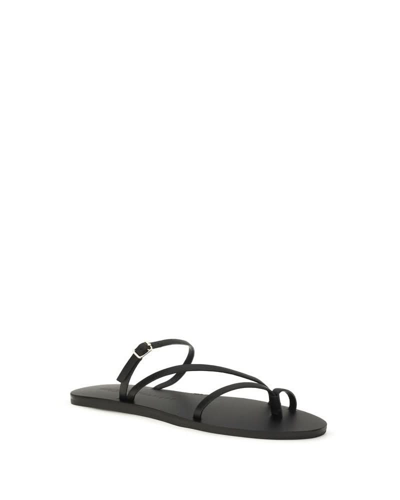 Manebi Black Flat Sandals Glam Steals