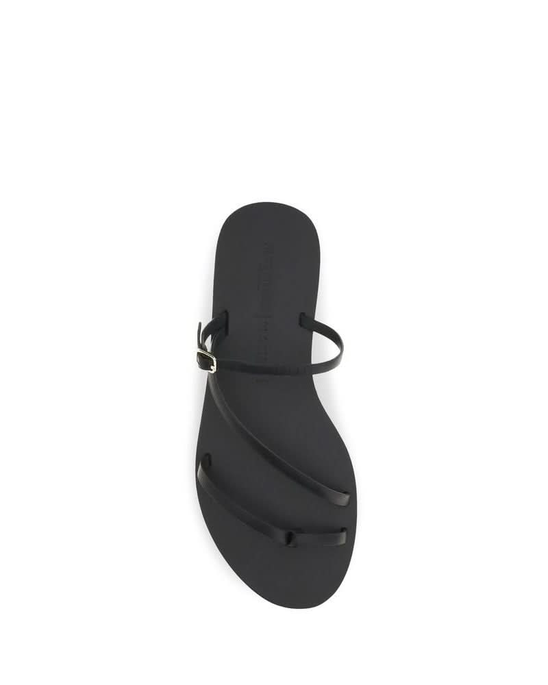 Manebi Black Flat Sandals Glam Steals