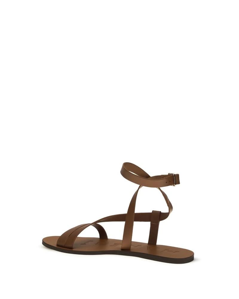 Manebi Brown Flat Sandals Glam Steals