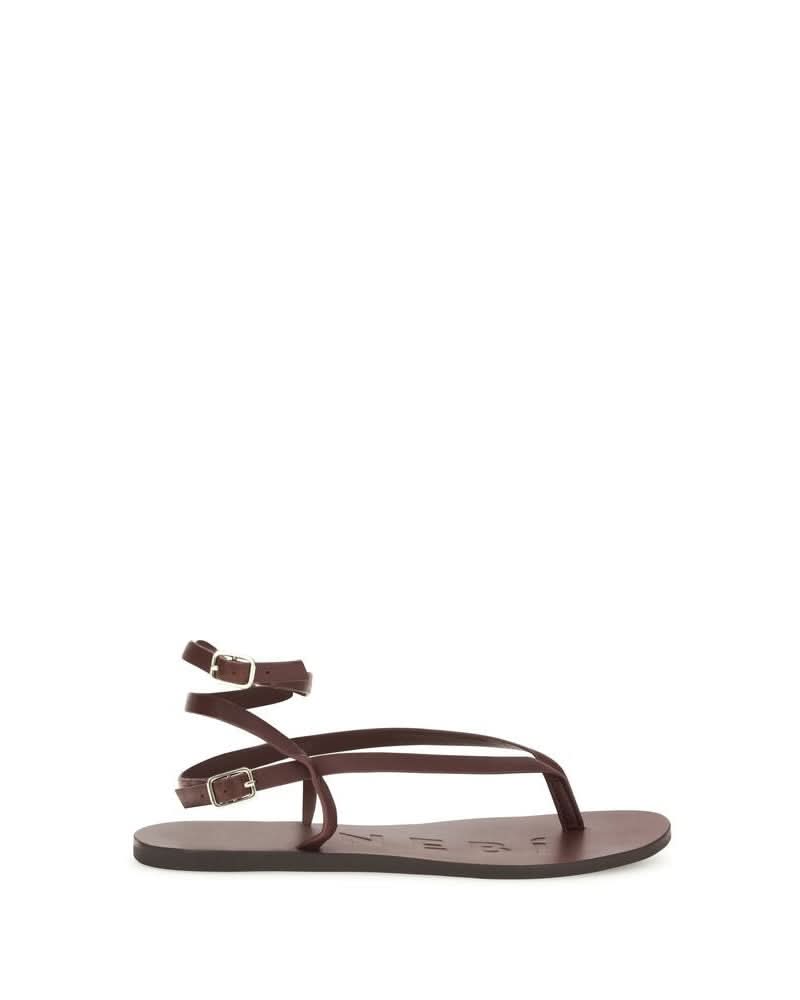 Manebi Brown Flat Sandals Glam Steals