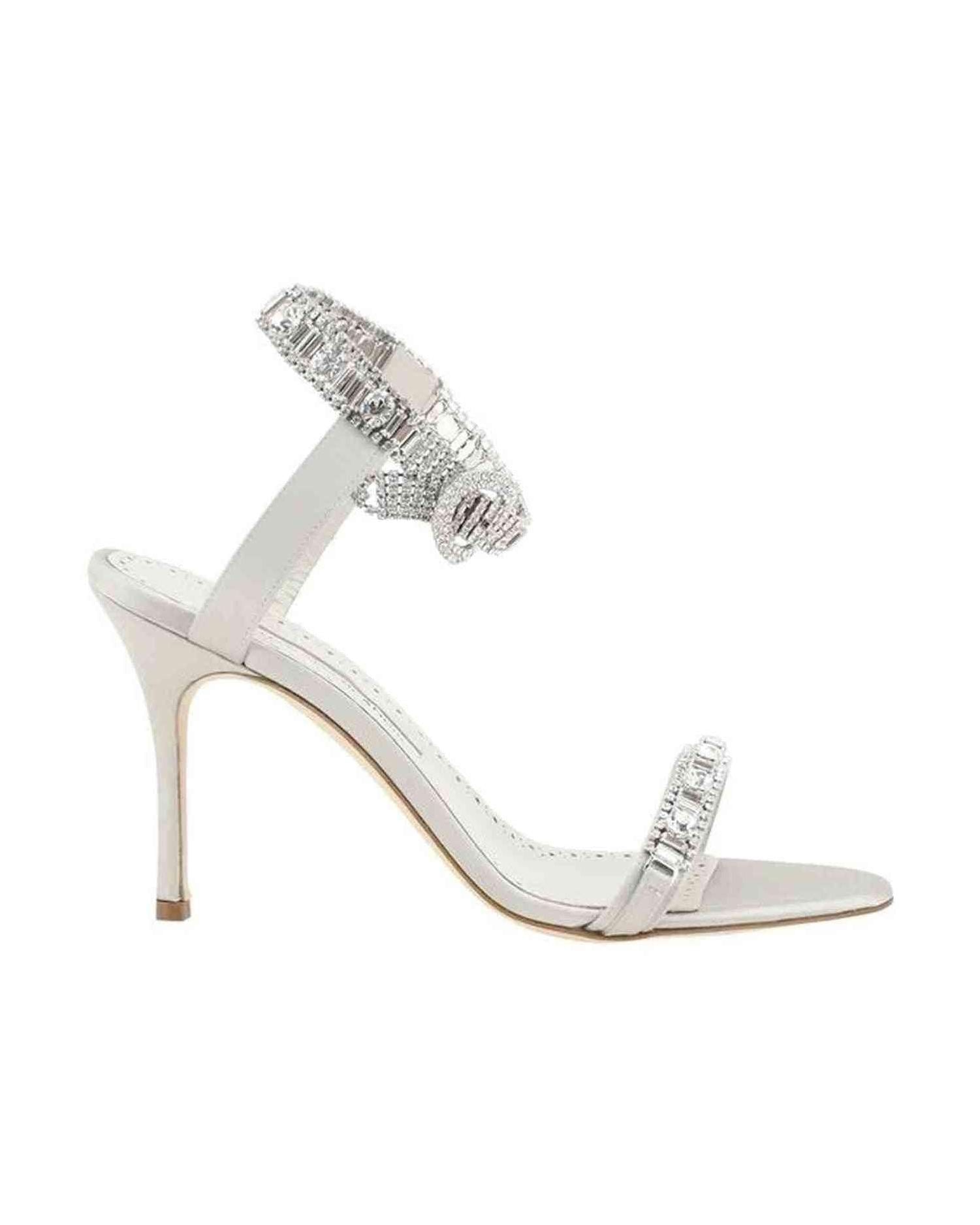 Manolo Blahnik Asasan Satin Sandals Glam Steals
