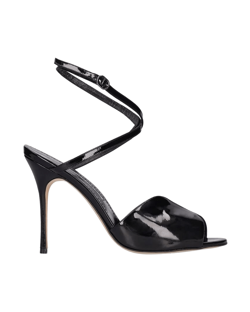 Manolo Blahnik Black Patent Calfskin Stiletto Heels Glam Steals
