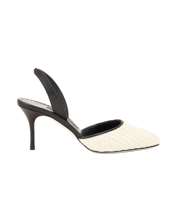 Manolo Blahnik Black Raffia Mid Heels Glam Steals