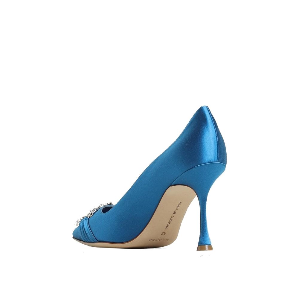 Manolo Blahnik Blue Silk High Heel Pumps Glam Steals