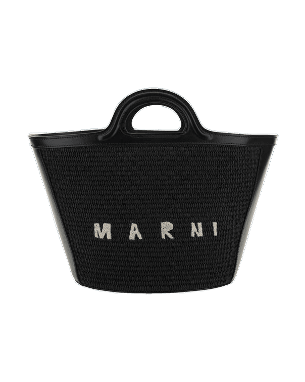Marni Black Cotton Shoulder Bag Bucket Bags