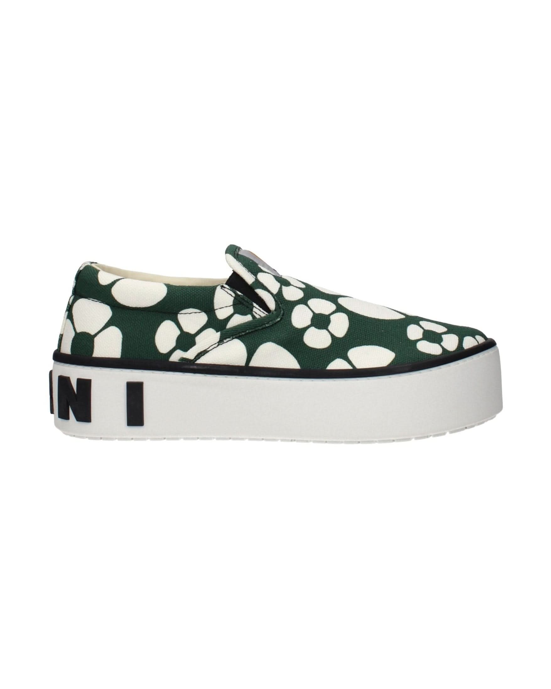 Marni Green Slip On Loafers Flats