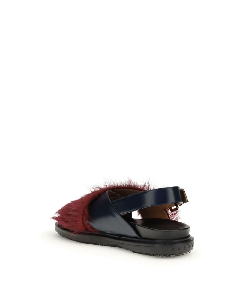 Marni Calf Leather Bos Taurus Flat Sandals Sandals