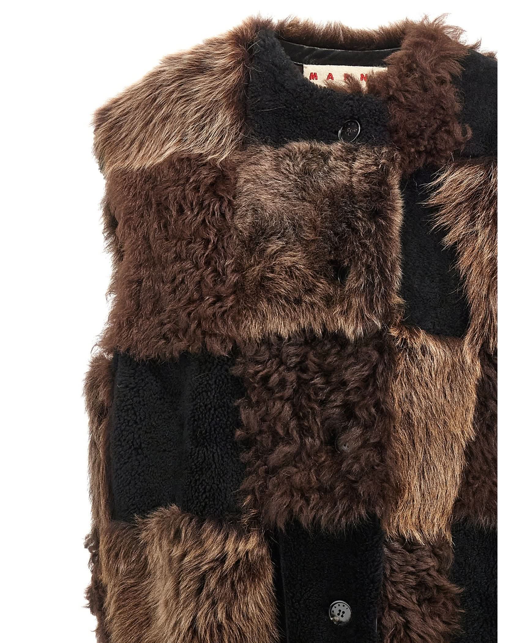 Marni Shearling Long Vest Glam Steals