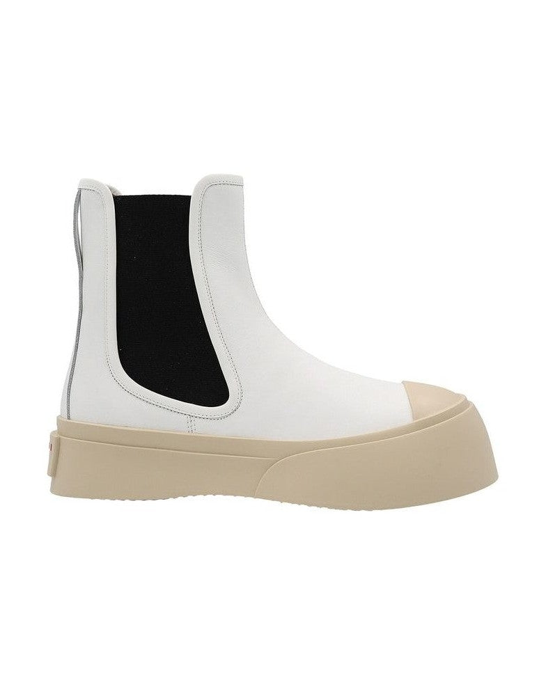 Marni White Calfskin Chelsea Boots Glam Steals