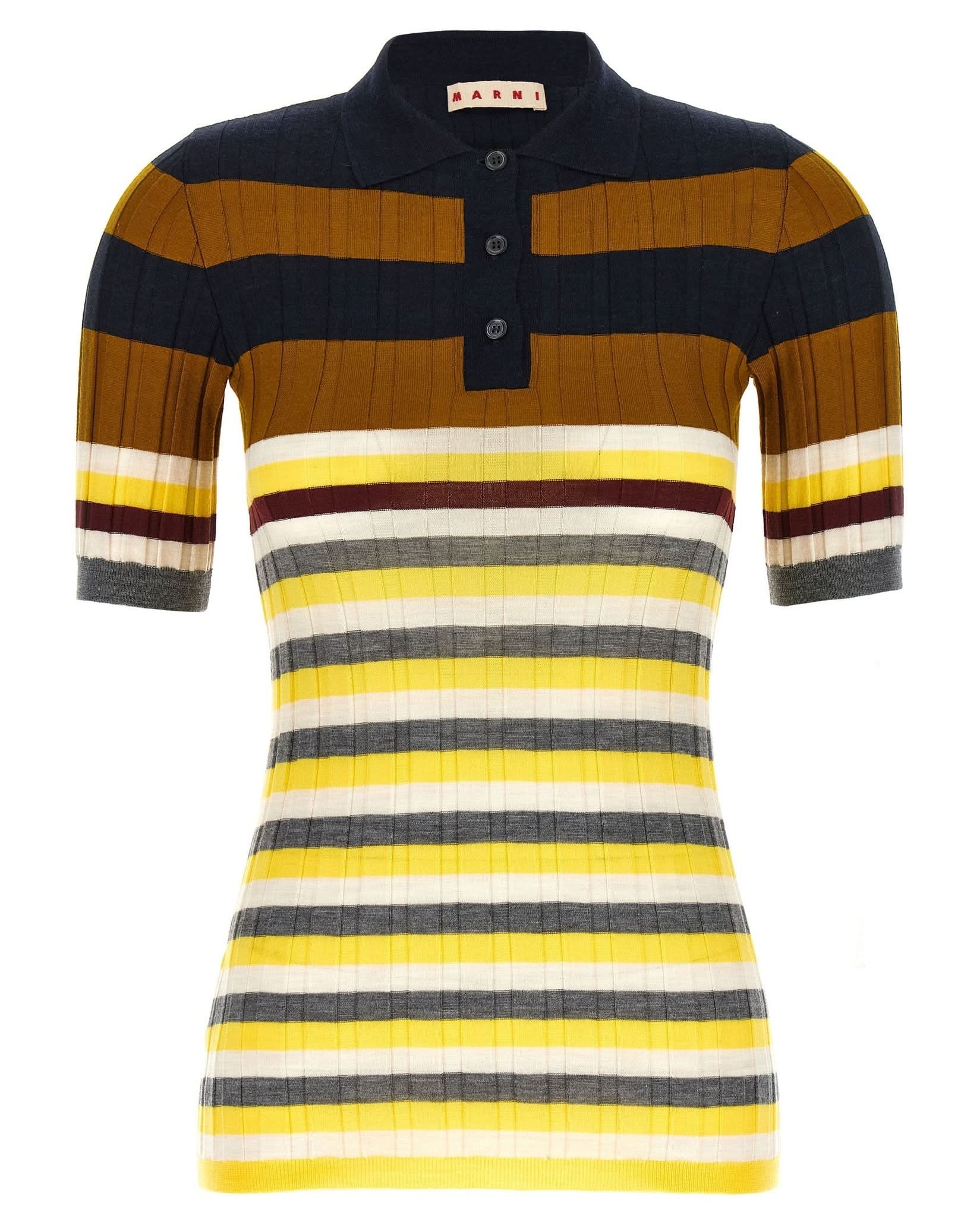 Marni Wool Ribbed Polo Shirt Glam Steals