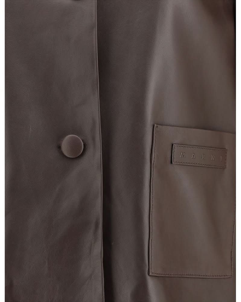 Marnie Brown Leather Jacket Coats & Jackets