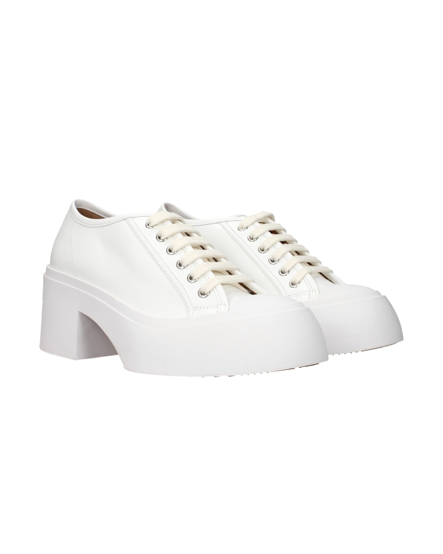 Marnie White Leather Marni Platform Sneakers Glam Steals