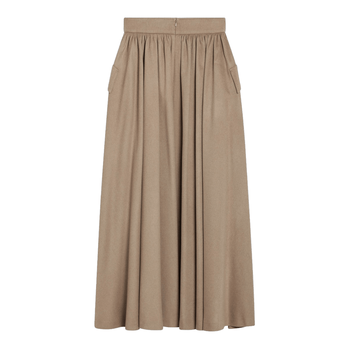 Max Mara Beige Midi Skirt in Camel Drap Glam Steals