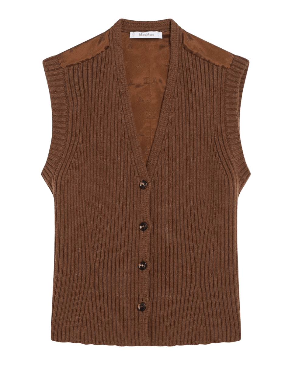 Max Mara Brown Wool Cashmere Gilet Glam Steals